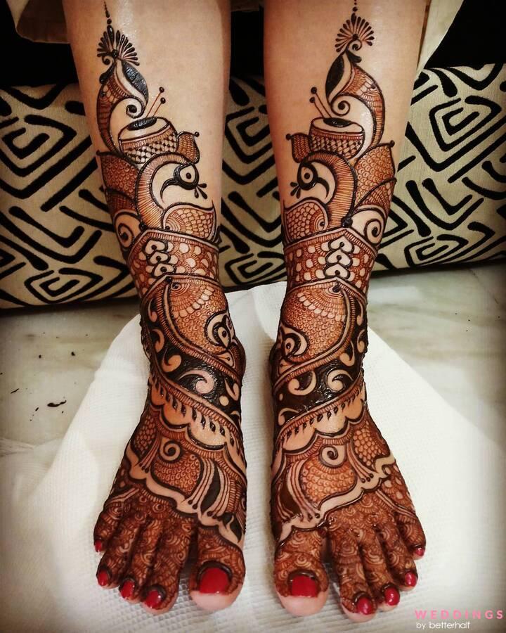 30 Mind Blowing Leg And Foot Mehndi Designs For Brides! | Wedding mehndi  designs, Legs mehndi design, Leg mehndi