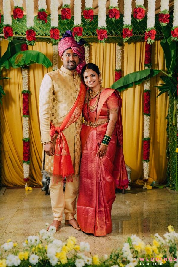 Loving Indian couple in wedding outfits · Free Stock Photo
