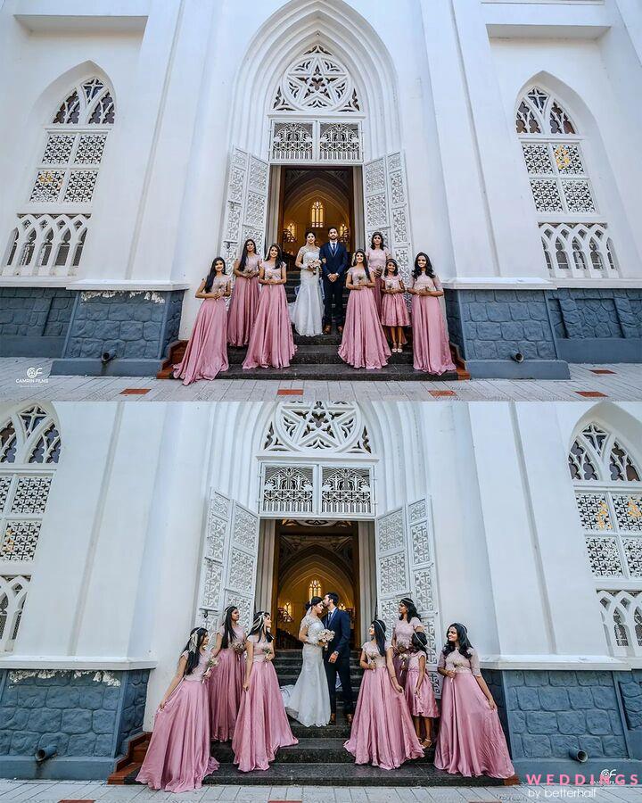 Gorgeous Day Wedding With The Couple In Coordinated Shades Of Pink | Bridesmaid  poses, Indian wedding photography poses, Bridal photography poses