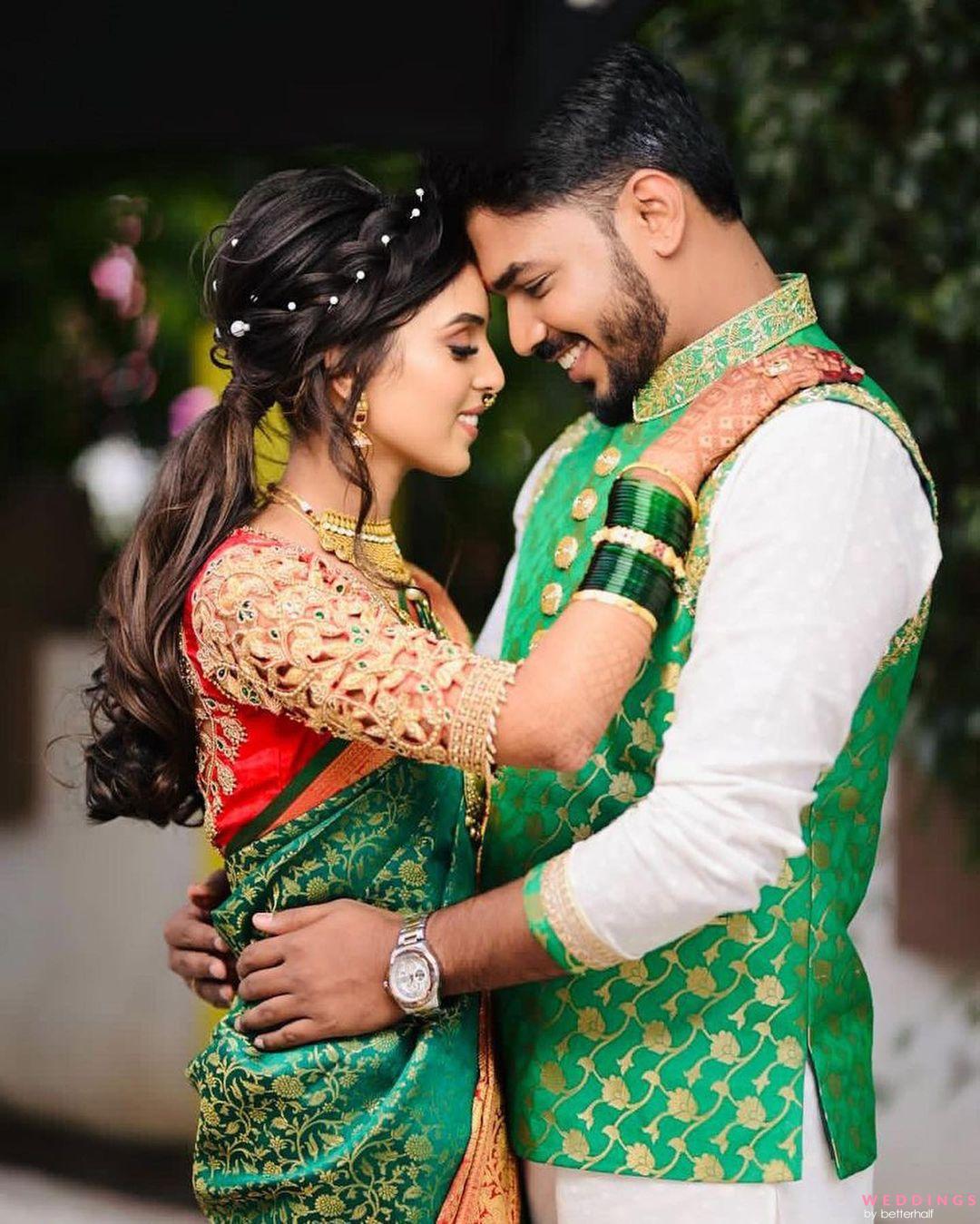Top 6 Wedding Ideas For Your Bridal Look From These Stunning Marathi Brides  ! - Witty Vows | Couple wedding dress, Wedding couple poses, Indian wedding  poses