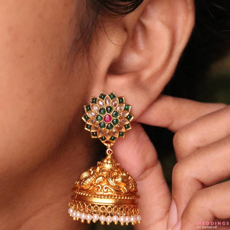 Beautiful Multi Color Glass Stone Matte Gold Earrings For Girls/Women  (MGE155) at Rs 212/pair in Jaipur