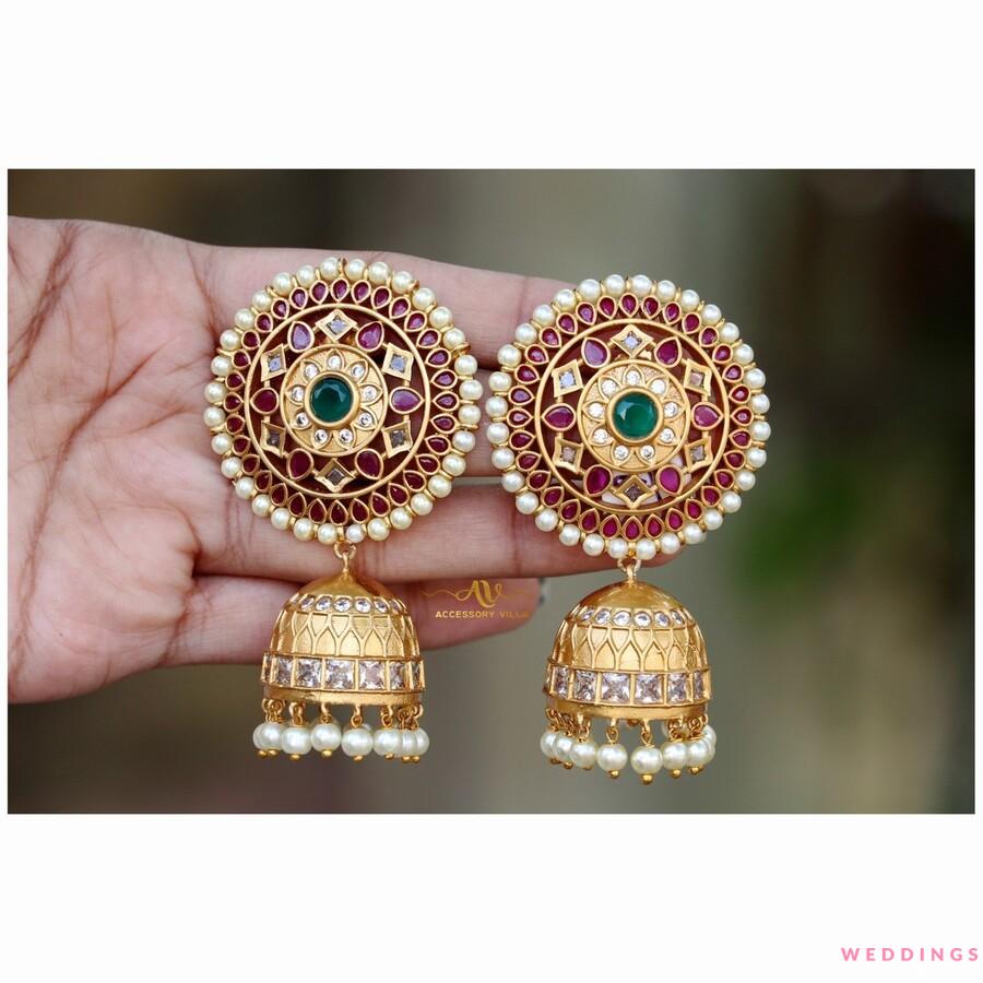 Digital Dress Room Navratri Earring Traditional Ethnic lightweight Bohemian  Antique Metal Kashmir Tribal German Oxidized Afghani Gold Chand Earring  Ghungroo Chandbali Jhumki Hook Earrings for Women: Buy Digital Dress Room  Navratri Earring