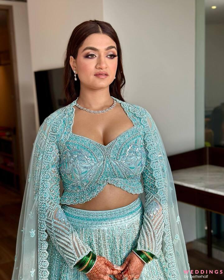 Blue Embroidered Lehenga Set Design by K&A By Karishma And Ashita at  Pernia's Pop Up Shop 2024