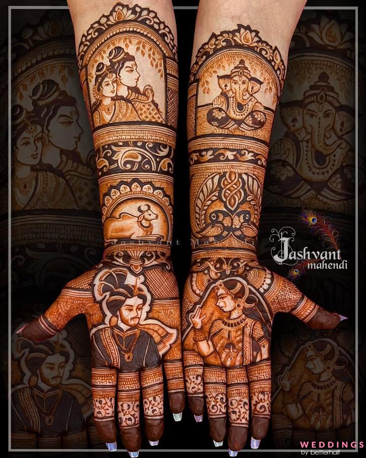 Ganesh Chaturthi 2023 Mehndi Designs for Full Hands: Ganesha Images,  Ganpati Simple Ganeshotsav Mehndi Design