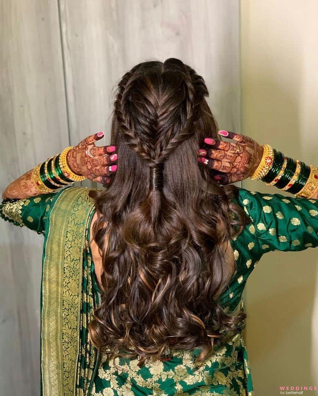 Dulhan Hairstyles: 40 New Wedding Hairstyles for Indian Brides | Wedding  hairstyles for medium hair, Hair style on saree, Engagement hairstyles