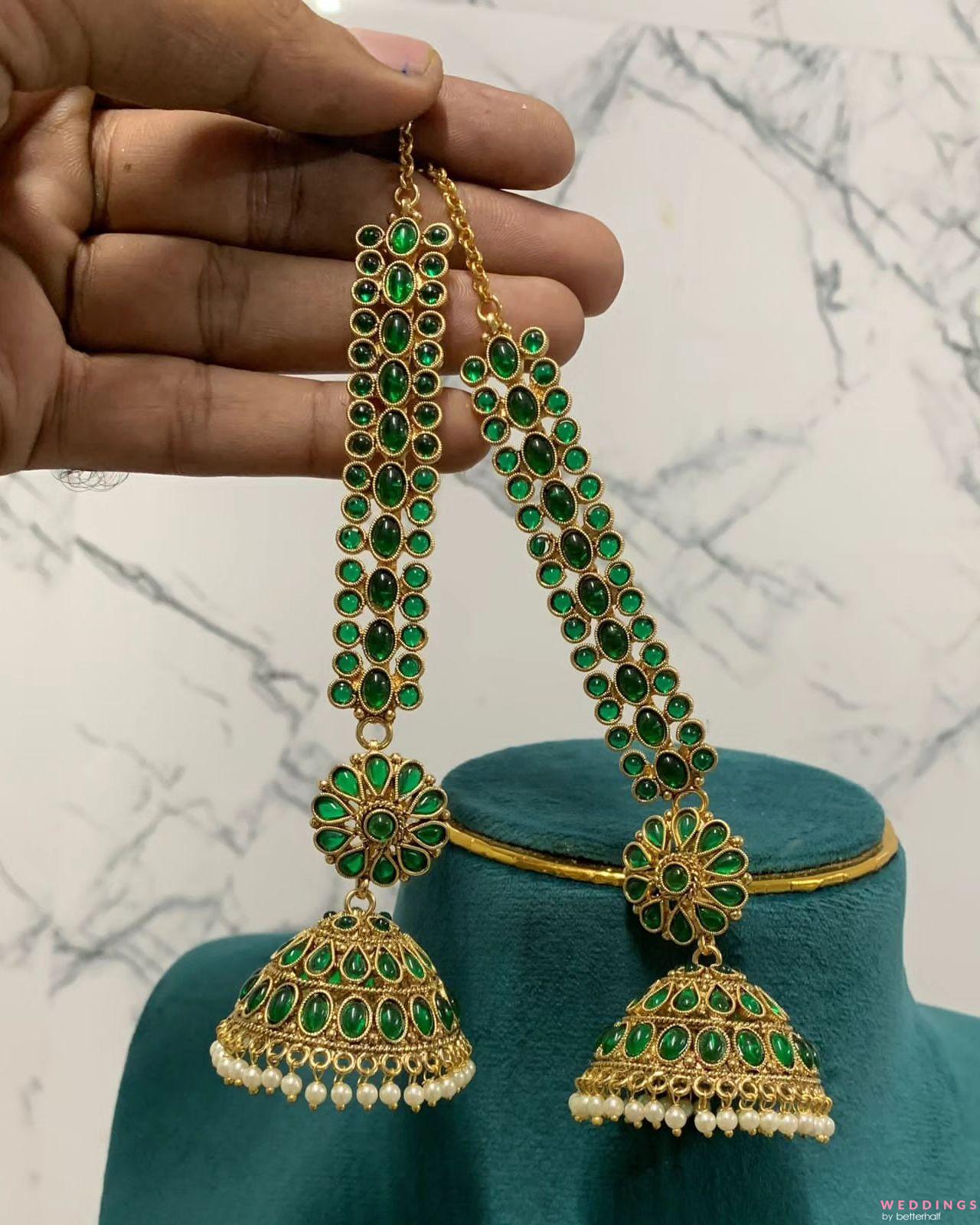 Women's Vintage Ethnic Green Gypsy Gold Color Indian Earrings Boho Jewelry  Retro Bell Tassel Carved Ladies Jhumka Earrings - AliExpress