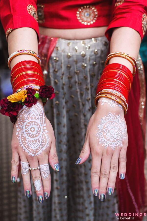 Photo of simple white mandala back hand mehndi design