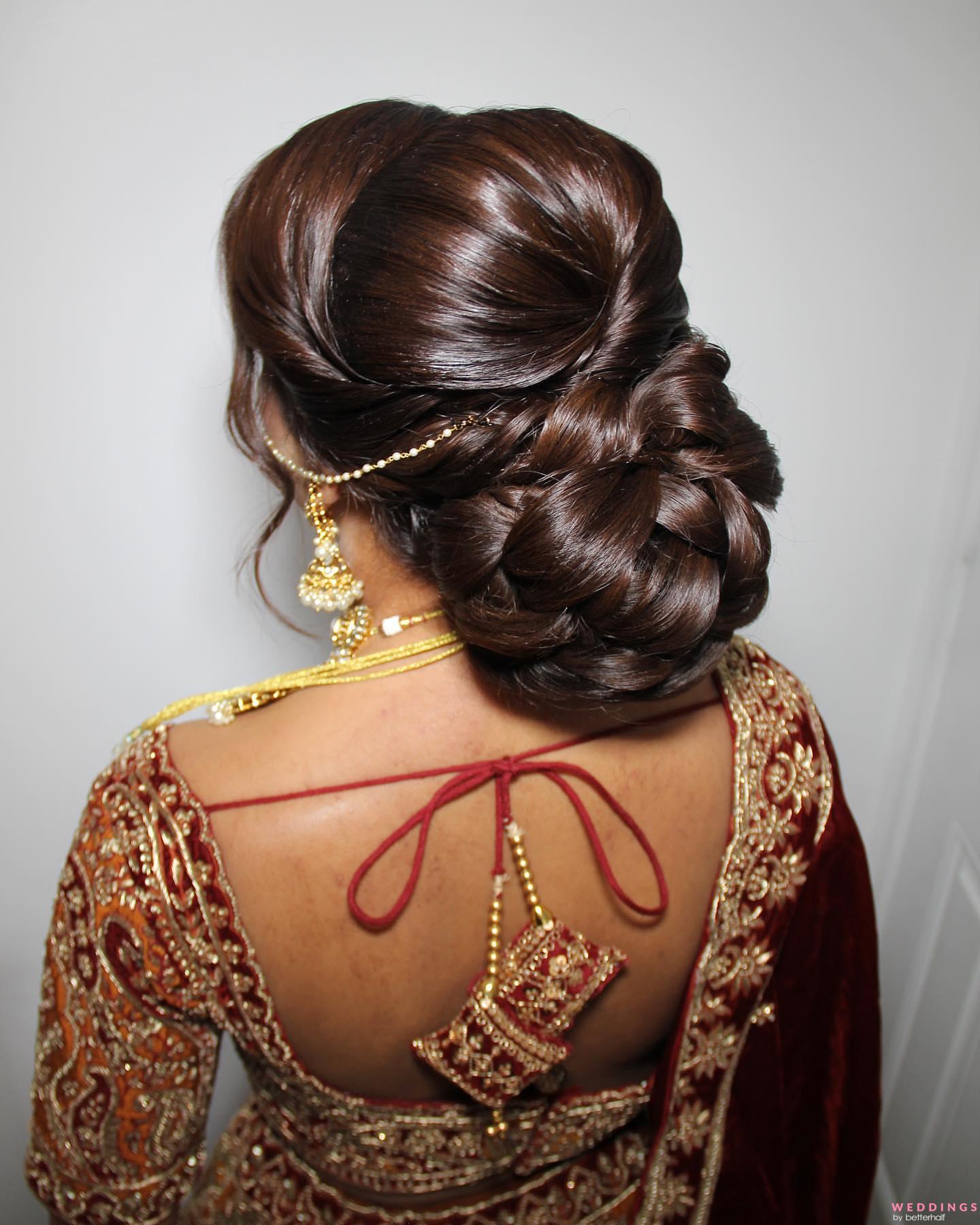 Messy Bun, Indian Bun, Indian Bridal Hairstyle | Bridal hairdo, Bridal  hair, Indian bridal hairstyles