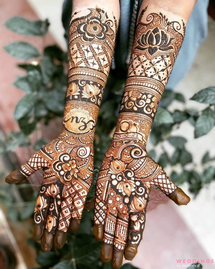 Easy Simple Beautiful Indo Arabic Mehndi Design For Palm:Learn Henna Hold  Hands By MehndiArtistica - YouTube