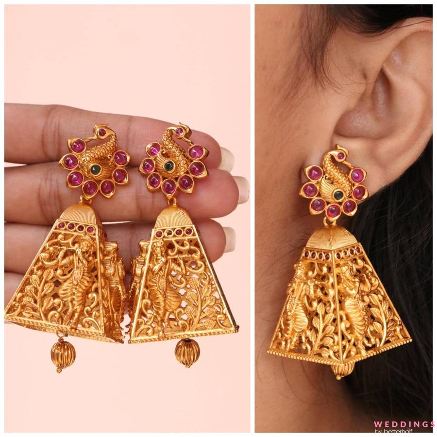 Buy Azai by Nykaa Fashion Traditional Temple Gold Earrings Online