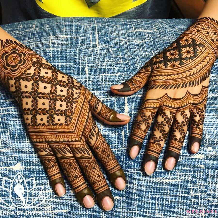 Beautiful Short Floral Mehndi Design on Back Hand