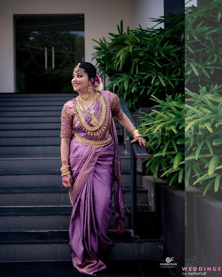 Royal Purple Sari with Stylized Border | Indian fashion saree, Bollywood  dress, Bollywood outfits