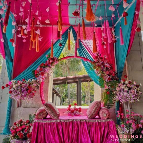 Amazon.com : Vinyl 10x8ft Indian Pooja Backdrop Decorations for Puja Hindu  Traditional Festival Ganpati Pink Purple Indian Wedding Backdrop for Bridal  Shower Background Party Decorations Photo Booth Props : Electronics