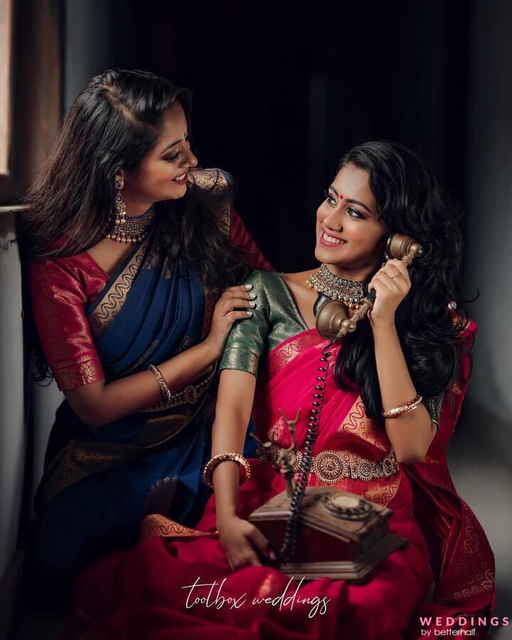 Pose with sister in Saree / pose with bestfriend/ Traditional poses in Saree/  pose with sister | Saree poses, Poses, Best friends