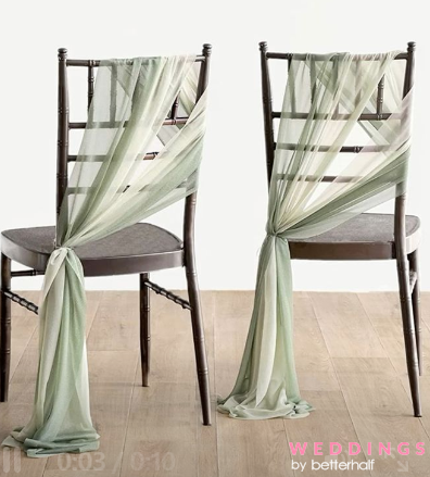 The Perfect Chair Sash Style for Your Next Event!  Wedding chair  decorations, Wedding chairs, Wedding decorations