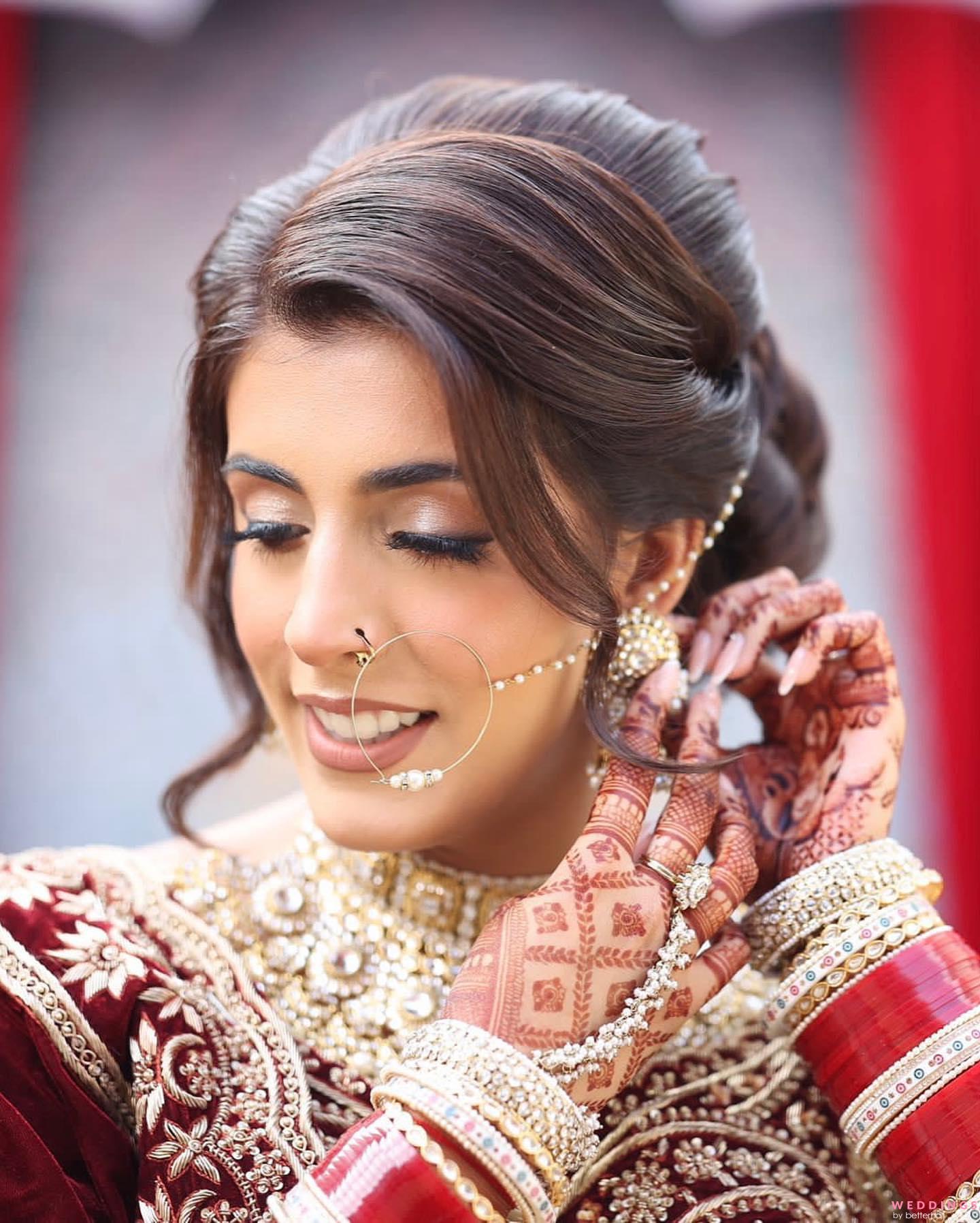 Portrait Beautiful Bride Elegant Wedding Dress Bridal Jewelry Makeup  Gorgeous Stock Photo by ©aarnabdas01@gmail.com 563709936