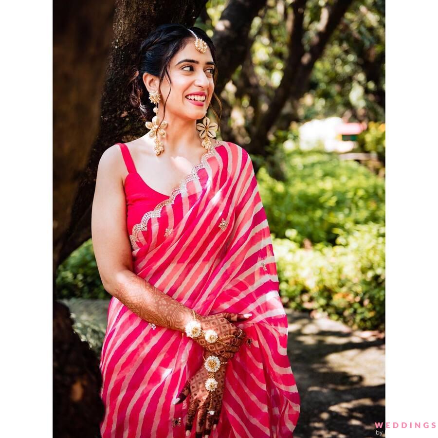 Bride in Pink Saree by Bhargavi | South indian wedding saree, Wedding saree  indian, Indian bridal sarees