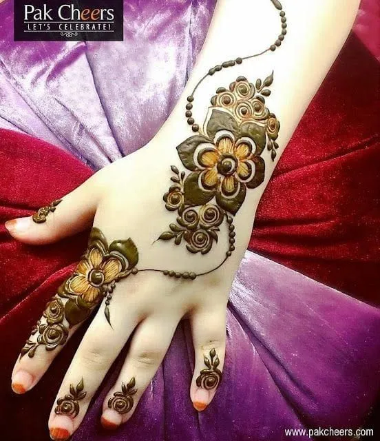 Photo of Floral Mehndi Design for kids Half Hand